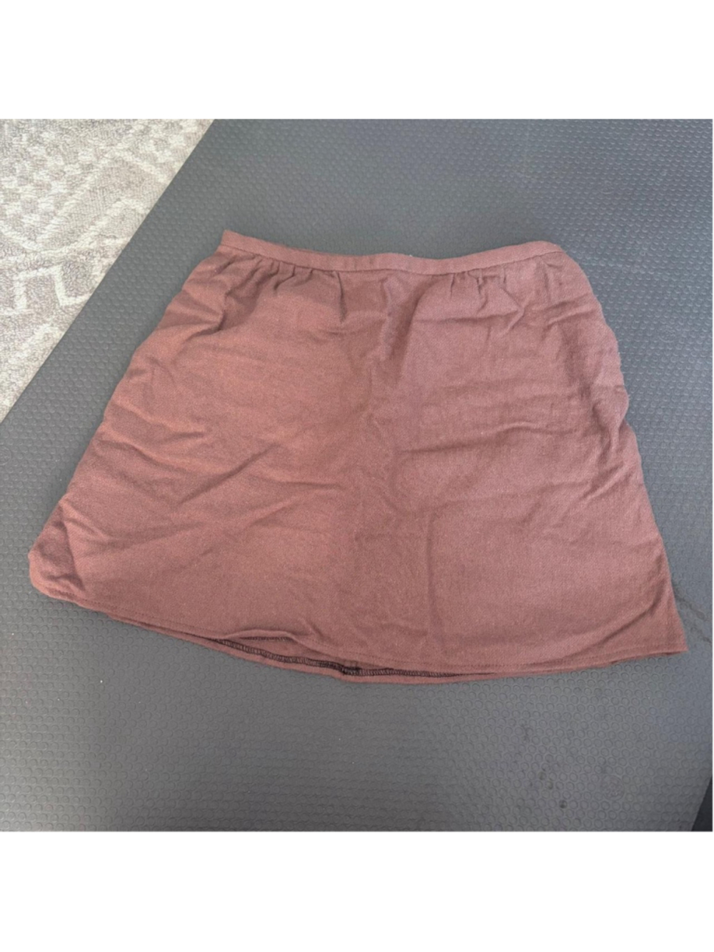Brown Wool Blend A-Line Mini Skirt